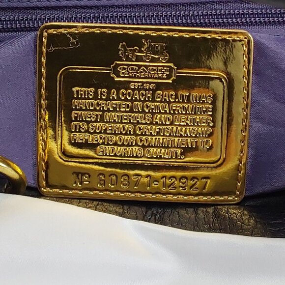 COACH 'GABRIELLE' POCHETTE BAG LEATHER STRAP GOLD CREED - Picture 11 of 16